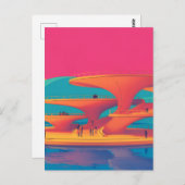 neon lagoon sunset neon futurist park floating pla postkarte (Vorne/Hinten)