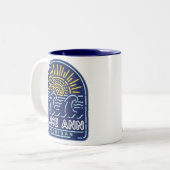 Neon Lake Ann Michigan Wave Zweifarbige Tasse (Vorderseite Links)