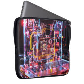 Neon Laptop Circuits Digitale Kunst Laptopschutzhülle (Vorne Rechts)