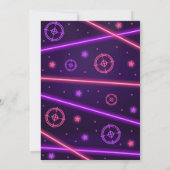 Neon Laser Tag Lila Einladung (Rückseite)