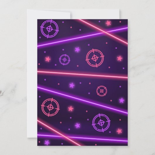 Neon Laser Tag Lila Einladung (Rückseite)