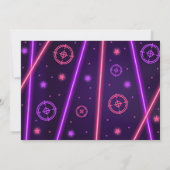 Neon Laser Tag Lila Foto Einladung (Rückseite)