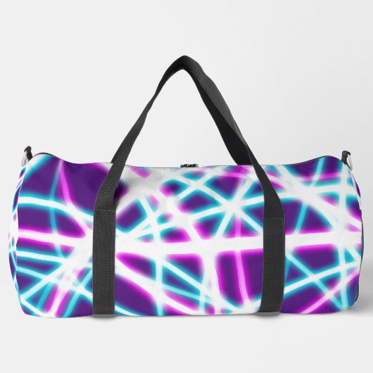 Neon Lasers auf Lila Duffle Bag (Vorderseite)