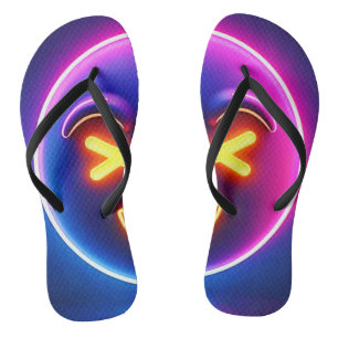 Neon Laughing Emoji Joy Badesandalen