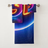 Neon Laughing Emoji Joy Badhandtuch Set (Insitu)
