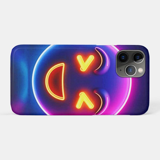 Neon Laughing Emoji Joy Case-Mate iPhone Hülle (Rückseite (Horizontal))