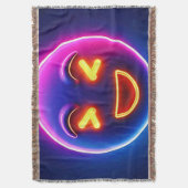 Neon Laughing Emoji Joy Decke (Vorderseite Vertikal)