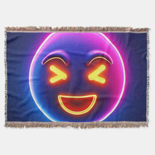 Neon Laughing Emoji Joy Decke