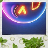 Neon Laughing Emoji Joy Geschirrtuch (Gefaltet)