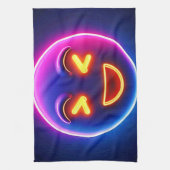 Neon Laughing Emoji Joy Geschirrtuch (Vertikal)