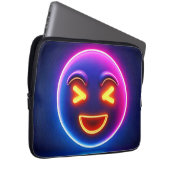 Neon Laughing Emoji Joy Laptopschutzhülle (Vorne Rechts)
