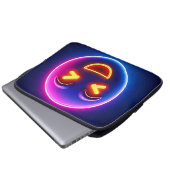 Neon Laughing Emoji Joy Laptopschutzhülle (Vorne Knopf)