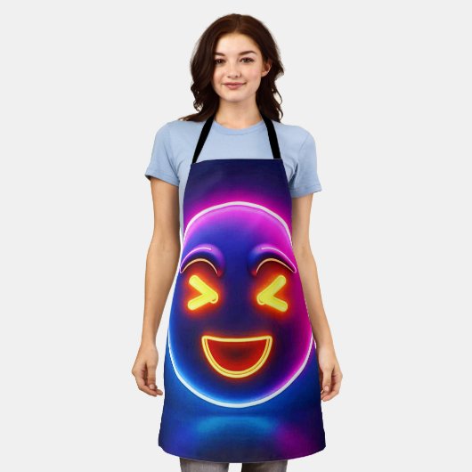 Neon Laughing Emoji Joy Schürze (Getragen)