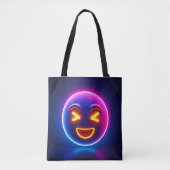 Neon Laughing Emoji Joy Tasche (Vorderseite)