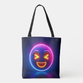 Neon Laughing Emoji Joy Tasche (Rückseite)
