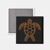 Neon Lava Sea Turtle Design Magnet (Vorderseite/Rückseite)