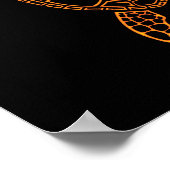 Neon Lava Sea Turtle Design Poster (Ecke)