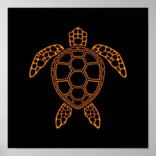 Neon Lava Sea Turtle Design Poster (Vorne)