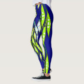 Neon Leaf Branch Pattern Leggings (Links)