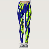 Neon Leaf Branch Pattern Leggings (Vorderseite)