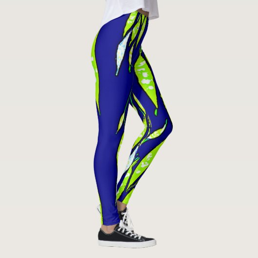 Neon Leaf Branch Pattern Leggings (Rechts)