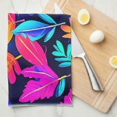 Neon Leaf Paradise Geschirrtuch (Viertel Falte)
