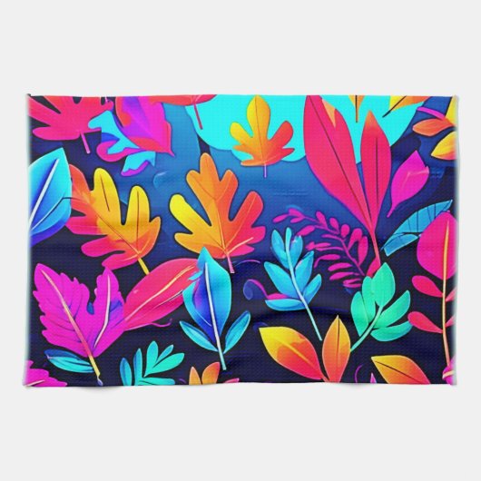 Neon Leaf Paradise Geschirrtuch (Horizontal)
