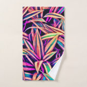 Neon Leaf Patterns enthüllt Badhandtuch Set (Handtuch)