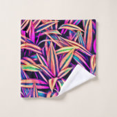 Neon Leaf Patterns enthüllt Badhandtuch Set (Waschlappen)