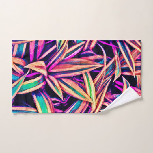 Neon Leaf Patterns enthüllt Badhandtuch Set (Handtuch)