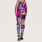 Neon Leaf Patterns enthüllt Leggings (Rückseite)