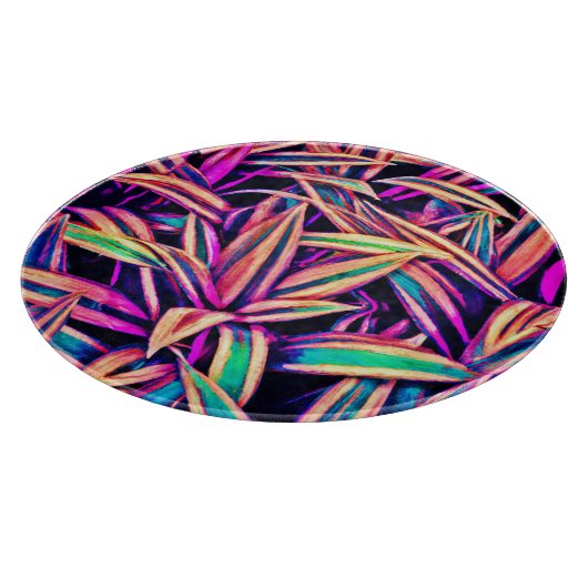 Neon Leaf Patterns enthüllt Schneidebrett (Ecke)