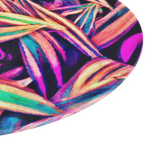 Neon Leaf Patterns enthüllt Schneidebrett (Ecke)