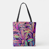Neon Leaf Patterns enthüllt Tasche (Rückseite)