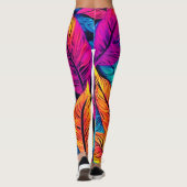 Neon Leaf Symphony Leggings (Rückseite)