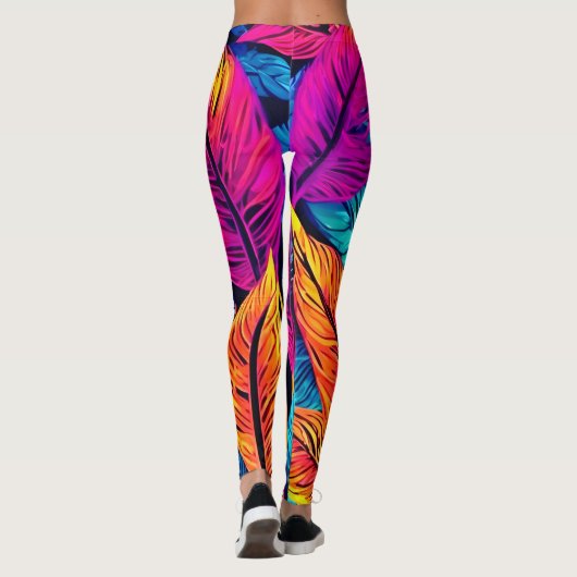 Neon Leaf Symphony Leggings (Rückseite)
