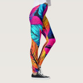 Neon Leaf Symphony Leggings (Rechts)