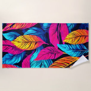Neon Leaf Symphony Strandtuch