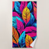 Neon Leaf Symphony Strandtuch (Vorderseite)