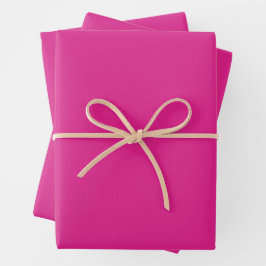 Neon lebhaft rosa | massiv rosa geschenkpapier set