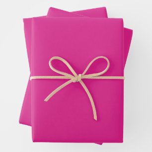 Neon lebhaft rosa   massiv rosa geschenkpapier set
