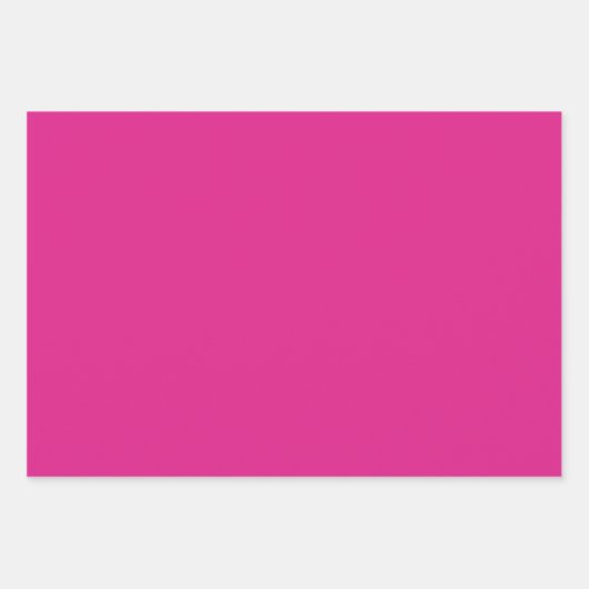Neon lebhaft rosa | massiv rosa geschenkpapier set (Vorderseite)