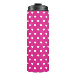 Neon lebhaft rosa mit Herzen Thermosbecher