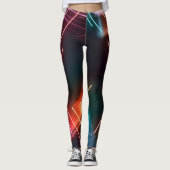 Neon Led Artistic Black Women's Leggings (Vorderseite)