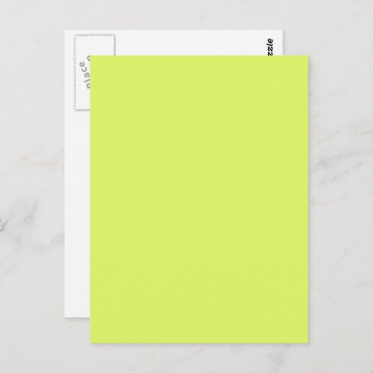 Neon Lemon Lime Green Solid Trend Farbe Hintergrun Postkarte (Vorne/Hinten)