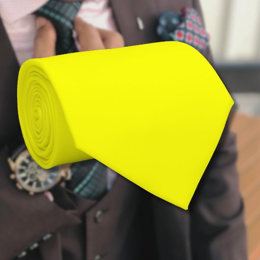 Neon Lemon Solid Color | Classic Krawatte
