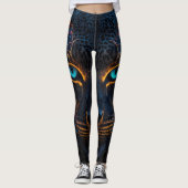 Neon Leopard Black Leggings (Vorderseite)