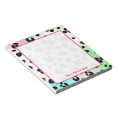 Neon Leopard Personalisiert Notepad Notizblock (angewinkelt)