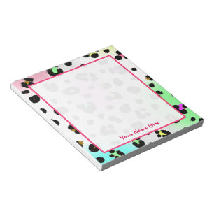 Neon Leopard Personalisiert Notepad Notizblock
