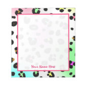 Neon Leopard Personalisiert Notepad Notizblock (Vorderseite)